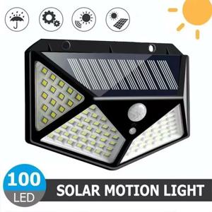 야외 태양광 램프 100 LED 벽등 PIR 모션 센서 태양열 구동 햇빛 가로등 정원 장식 ​