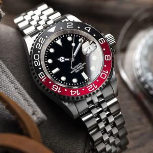 Miyota 8215 PT5000 스테인레스 스틸 40mm 다이브 자동식 남성용 시계 사파이어 크리스탈 회전 베젤 축광 기계식 손목 시계