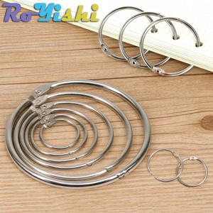 5-50Pcs 은빛 금속 힌지 바인더 링 스크랩북 앨범 키 체인 DIY 공예 사무용품을위한 오픈 루스 리프 북 링