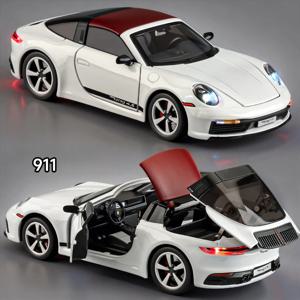 1:32 911 Targa 4S 스포츠카 합금 자동차 모델 시뮬레이션 어린이 장난감 컬렉션 장식품 소년 선물용