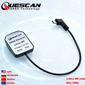 QUESCAN UBX M9 안드로이드 외장 USB 타입 C GPS GNSS 안테나 수신기 M9N USB GPS 글로나스 갈릴레오 베이더우 USB GNSS 동글 (차량용)