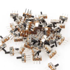 100pcs 미니 수직 마이크로 슬라이드 스위치 2 위치 3 핀 터미널 1p2t SPDT On/Off 스위치 SS-12D00 PCB 브레드보드 전자용