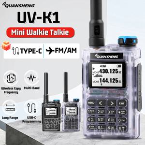 콴셩 UV-K1 무전기 에어밴드 FM/AM 무선 주파수 복사 기능 타입-C 충전 NOAA 멀티밴드 UVK5 K6 양방향 무전기용