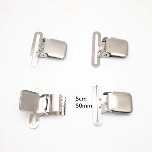 DIY 서스펜더 클립, 실버 금속 젖꼭지 클립, 남녀공용 성인 공용 클립, 크고 강한 닫힘, 미끄럼 방지, 5cm, 로트 당 4 개, 50mm