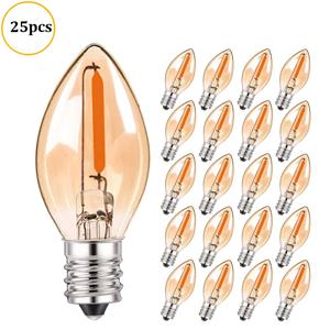 LED 야간 전구 C7 샹들리에 E12 E14 기본 장식 전구 0.5 와트 파티 작은 촛불 미니 전구 2200K 호박색 유리