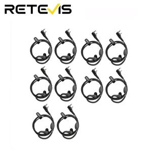 Retevis 10pcs Retevis RB618 H777 RT622 용 2Pin 귀고리 이어폰 워키 토키 이어폰 Kenwood/Baofeng 용 양방향 라디오