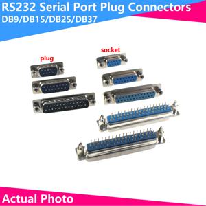 5PCS DB9 DB15 DB25 DB37/9/15/25/37 핀 스트레이트 180 학위 남성 여성 플러그 D-sub PCB 장착 커넥터 DP9 DP15 DP25 DP37