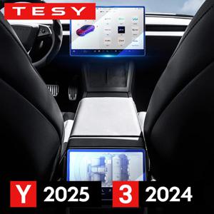 새로운 테슬라 모델 Y 주니퍼 2025 출시 모델 3 하이랜드 2024 센터 리어 터치 스크린용 강화유리 필름 스크린 보호기