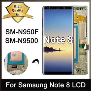 삼성 Note8 N950F N950U N950W N950FD LCD 디스플레이 터치 스크린 디지타이저 어셈블리 용 프레임이있는 Note 8 디스플레이 화면