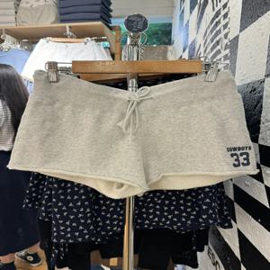 33 카우보이 프린트 Drawstring Sweatshorts 여성 Raw Hem 루즈 스트레이트 반바지 American Vintage streetwear Cotton Short Pant Y2k