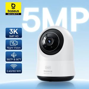 Baseus 5MP 3K WiFi IP 카메라 2.4G/5G 무선 실내 보안 보호 팬 & 틸트 8x 디지털 줌 미니 캠 감시 카메라