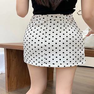 여성용 라운드 도트 하이 웨이스트 미니 스커트, 캐쥬얼 스커트, 여성 의류 패션, 한국 OL 미디 스커트, 섹시한 힙 아웃웨어, 스트리트웨어