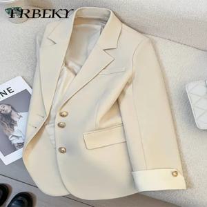 블레이저 여성 한국 패션 봄 가을 새로운 솔리드 컬러 정장 재킷 레저 기질 숙녀 정장 streetwear의 수석 감각