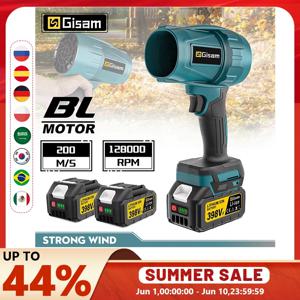 Gisam 200 메터/초 브러시리스 터보 전기 송풍기 제트 팬 폭력적인 자동차 건조기 Makita 18V 배터리 핀용 휴대용 먼지 불어 도구