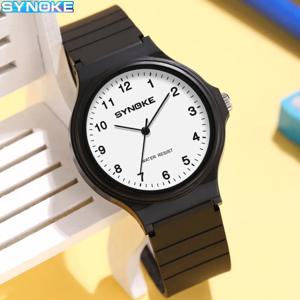 SYNOKE 커플 시계 학생 미니멀리스트 패션 쿼츠 시계 소년과 소녀 방수 스포츠 시계 대형 디지털 디스플레이