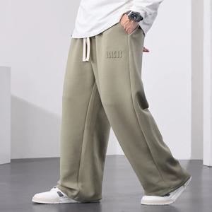 남성용 스트레이트 스웨트 팬츠 와이드 레그 코튼 트랙 바지 Drawstring Letter 스포츠 헐렁한 바지 캐주얼 롱 바지 빅 사이즈 8XL