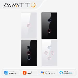 AVATTO Zigbee 스마트 그루브 스위치 중성선 필요 1/2/3/4 갱 조명 WiFi 터치 스위치 Tuya Alexa Google Home과 호환