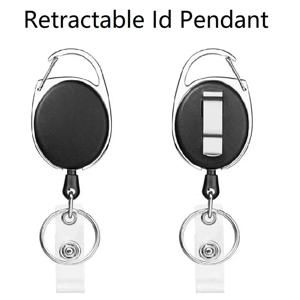 수납식 ID 펜던트 배지 릴 룰렛 ID 배지 홀더 수납식 랜야드 홀더 (ID 카드용) Portagafetes HZ03