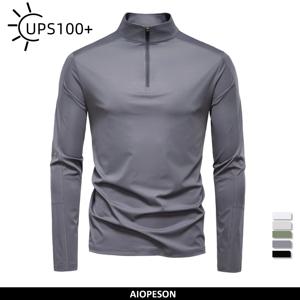 AIOPESON 2025 남성용 봄 경량 통기성 자외선 차단 야외 활동용 태양 셔츠 남성 T 셔츠