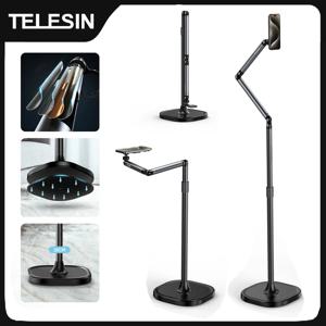 TELESIN 자기 휴대 전화 바닥 스탠드 캔틸레버 라이브 방송 태블릿 브래킷 리프팅 브래킷 범용 휴대 전화 홀더