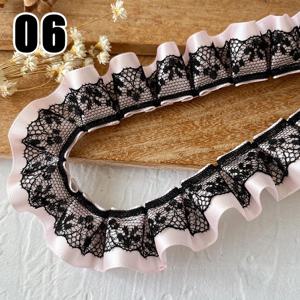 3 미터 고급 레이스 액세서리 Pleated 레이스 리본 트림 봉제 의류 드레스 밑단 DIY 배지 기본 노트북 장식