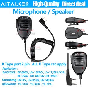 Quansheng TK11 (8) K5(8) Wakie Talkie K 형 마이크 지원 Baofeng UV5RHPRO UV21PRO UV13 UV5R BF-888S UV16 2pin K 헤드셋