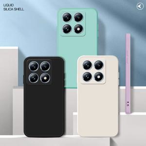 Xiaomi Mi 14T Pro 스퀘어 액체 실리콘 전화 케이스 Xiaomi 14T Pro 충격 방지 렌즈 보호 커버 Fundas