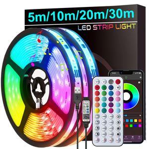 LED 스트립 조명 음악 동기화 LED 조명 앱 제어, 홈 파티 장식 TV 백라이트용 유연한 리본 테이프 조명