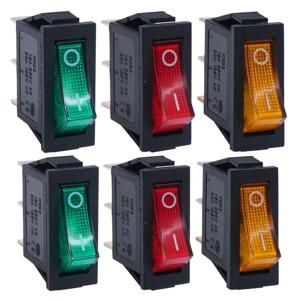 6개 로커 스위치 3핀 2단 ON/OFF AC 20A 125V 15A 250V SPST LED 조명 보트 로커 스위치 자동차용 토글 스위치