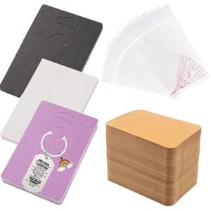 100개 6x9cm 키체인 디스플레이 카드 포장, 팔찌 보석 포장용 자체 밀봉 가방 포함, 소규모 사업용품