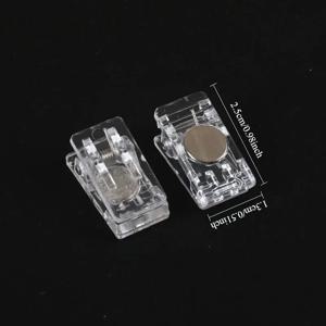 10Pcs 클립 문구 액세서리 플라스틱 클립 접착제 파일이있는 투명 작은 클립 수동 PP 클립 사진 클립