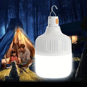 휴대용 충전식 LED 캠핑 라이트 후크 포함 조광 가능 텐트 랜턴 USB 충전 야외 비상 다기능 LED 램프