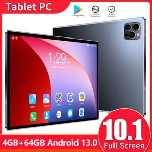 새로운 10.1인치 태블릿 안드로이드 13, 4GB 램 64GB 롬, 듀얼 SIM, 후면 및 전면 카메라, 6000mAh, 어린이 선물용 태블릿