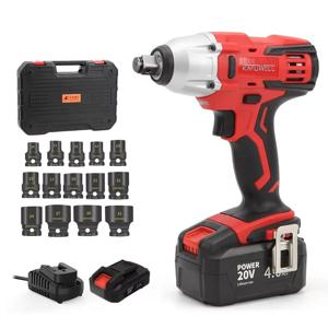 공장 핫세일 KAFUWELL P4941A 20V 무선 스크루드라이버 전동 브러시 파워툴 전기 1/2 임팩트 렌치 무선