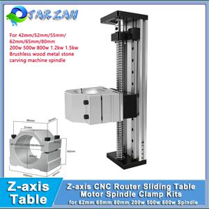 Z축 CNC 라우터 슬라이딩 테이블 스핀들 클램프 키트(52/55/62/80mm 200W 300W 500W 금속 석재 조각 기계 CNC3018 CNC3020용)