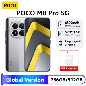 최신 POCO M8 Pro 5G 스마트폰 글로벌 버전 NFC 스냅드래곤 ®   7세대 4 6500mAh 배터리 100W 충전 6.83인치 디스플레이 50MP 카메라