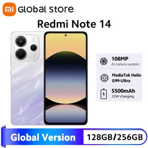 글로벌 버전 신형 샤오미 레드미 노트 14 스마트폰 6.67인치 AMOLED 6GB / 8GB 램 미디어텍 Helio G99-울트라 5500mAh 108MP 카메라