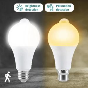 모션 센서 LED 전구 E27 LED 램프 B22 PIR 센서 전구 자동 ON/OFF 베란다 계단 차고 보안 조명에 대 한 야간 조명