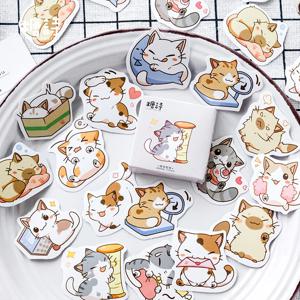 45개 내 고양이 장식 스티커 접착 스티커 DIY 장식 다이어리 일본 문구 스티커