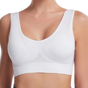 S-7XL 플러스 사이즈 그리드 에어 홀 브래지어 언더 와이어가없는 스포츠 여성 속옷 충격 방지 요가 러닝 브래지어 중공 조끼