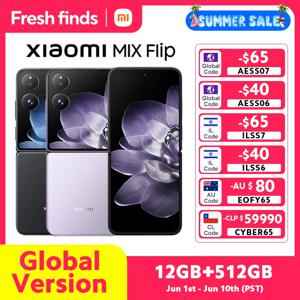 글로벌 버전 샤오미 MIX 플립 스마트폰 50MP 라이카 카메라 12GB 램 512GB 롬 스냅드래곤 8 Gen 3 CPU 미 폴더블 디스플레이