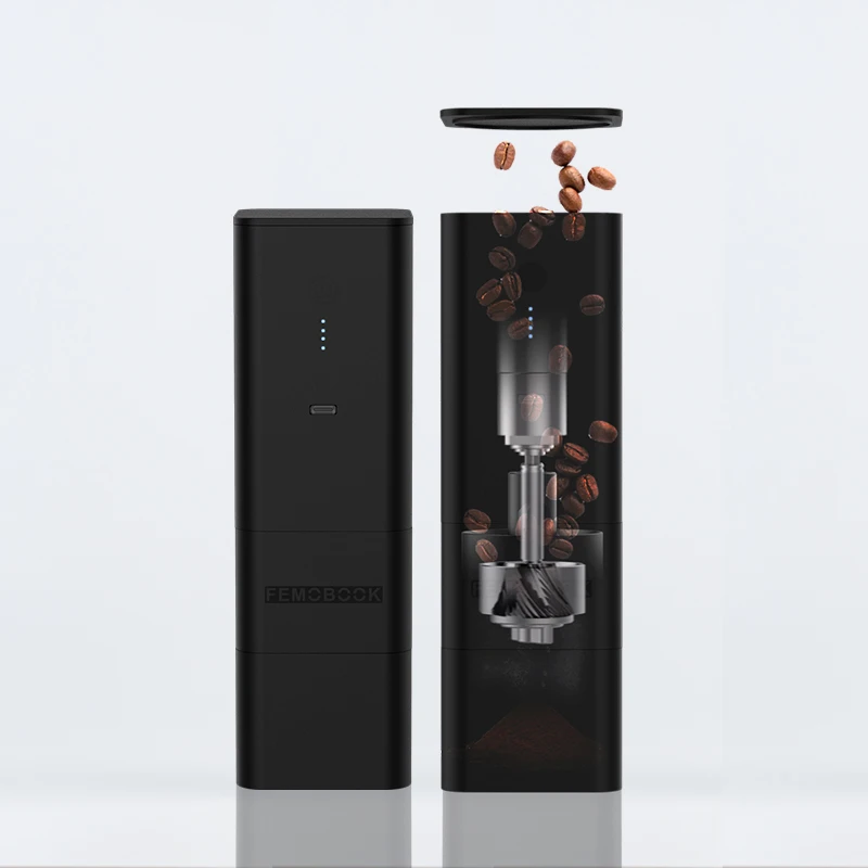 FEMOBOOK A2 USB 전기 그라인더 7 코어 버 자기 매력 디자인 4000mah 배터리가있는 휴대용 충전식 그라인더