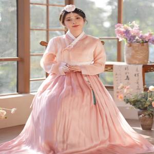 한국 전통 한복 드레스 빈티지 우아한 민속 무용 착용 무대 레이디 소수 민족 국립 댄스웨어 웨딩 파티