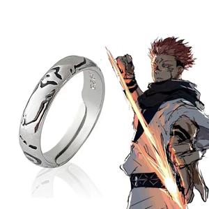 Anime Jujutsu Kaisen Ryomen Sukuna Itadori Yuji 링 코스프레 금속 오프닝 조절 가능 남여 링 쥬얼리 소품 액세서리 선물