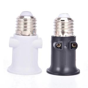 1개 AC100-240V 4A PBT 내화 E27 전구 어댑터 램프 홀더 베이스 소켓 (EU 플러그 포함) 흰색 및 검정색 전구 홀더