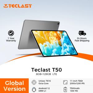 텍슬라스트 T50 11인치 2K 태블릿 안드로이드 12 2000x1200 8GB 램 128GB 저장용량 UNISOC T616 옥타 코어 4G 네트워크 타입-C 18W 7500mAh 고속 충전