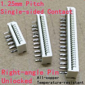 10PCS 1.25mm 피치 단면 접촉 FFC/FPC 플렉시블 플랫 케이블 소켓 직각 플러그/핀 언락 FPC 커넥터