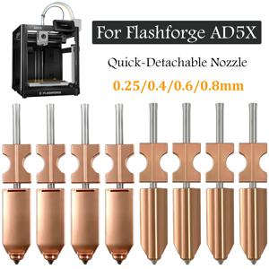 플래시포지 AD5X 노즐 HTR 550용 ° C 경화형 0.25 0.4 0.6 0.8 32mm³/s 고유량 Ad5x 액세서리 빠른 분리형 Ad5x 핫엔드