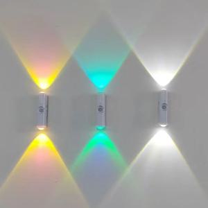 스마트 RGB 그라데이션 야간 조명 자석식 동작 감지 센서 충전식 벽등 (침실, 욕실, 옷장, 정원, 가정 장식용)