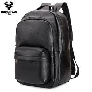 HUMERPAUL 남성용 탑 레이어 가죽 배낭, 대용량 십대 Mochilas 책가방, 하이 퀄리티 노트북 백팩